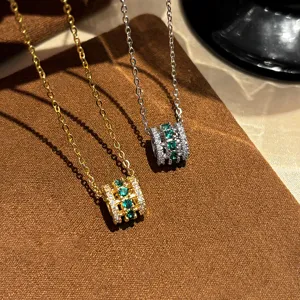 French luxury style rhinestone waist necklace pendant chic elegant clavicle chain jewelry item.