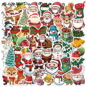Christmas Waterproof Stickers PVC Decals For Luggage Laptop Phone Cute Holiday Cartoon Decoration Party Supplies