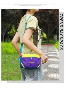 Casual lightweight women crossbody waterproof colorblock stylish commuter shoulder fashion bag detail