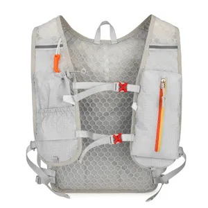 Gilet di idratazione da corsa ultraleggero zaino maratona rete traspirante grigio sport