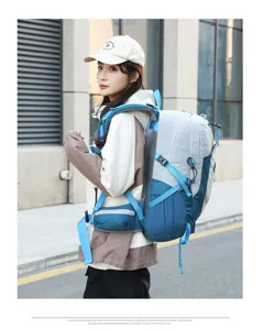 Professional nylon outdoor travel hiking backpack with ergonomic straps and large capacity.
