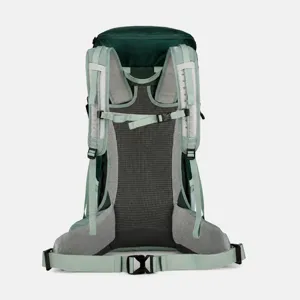 35L waterproof hiking backpack with suspension carrying system and breathable waist support.