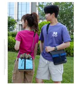 Outdoor sports mini crossbody shoulder bag detail, stylish color-blocking design, highly durable.