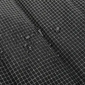 Waterproof black grid outdoor fabric detail texture material for portable camping mat