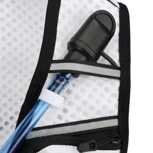 Professional outdoor sports running backpack hydration vest with breathable mesh and water tube.