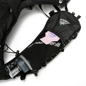 Lightweight marathon running backpack with hydration flask pocket for outdoor sports hiking.