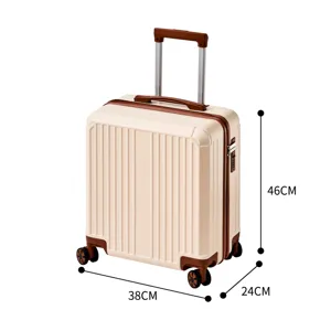 Compact lightweight travel suitcase with spinner wheels, telescoping handle and password lock.