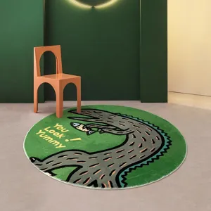 Cartoon Dinosaurus Rond Imitatie Kasjmier Woonkamer Salontafel Tapijt Kinderkamer Slaapkamer Antislip Bedtijd