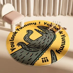 Mooi rond cartoon dinosaurus vloerkleed kinderkamer slaapkamer antislip bedmat