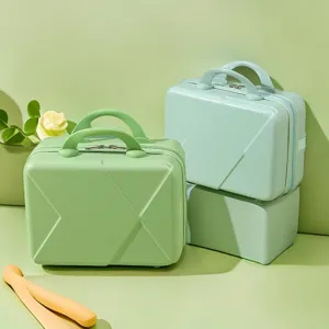 Mini Portable Hard Shell Makeup Case 14 Inch Travel Luggage Waterproof Cosmetic Storage Box