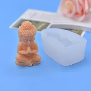 Stampo in silicone per candela Buddha fai da te, accessorio artigianale di ornamento zen.
