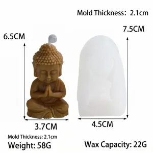 Stampo in silicone per candela Buddha, set fai da te cera Amitabha e ornamento di candela finita.