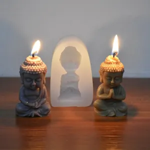 Candela Buddha fatta a mano stampo in silicone DIY stile buddista decorazione dettaglio