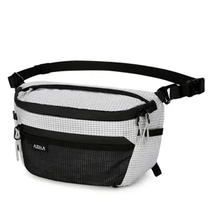 Grid Chest Bag Lightweight Crossbody Bag Casual Fashion Waist Pack for Cycling Hiking