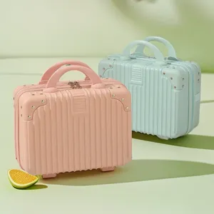 Mini cosmetic travel case portable 14 inch hardside makeup luggage bag set chic