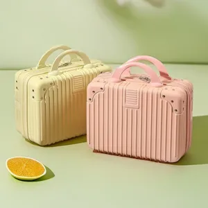 Mini portable cosmetic case 14 inch travel luggage hard shell cute suitcase for women beauty storage