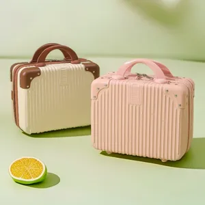 Portable mini cosmetic suitcase small luggage travel makeup case cute vanity box storage bag