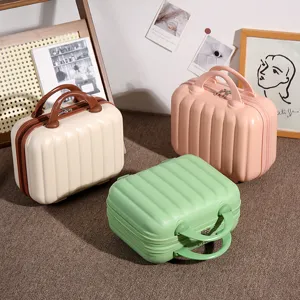 Mini cosmetic luggage case 14 inch portable makeup storage box travel vanity case