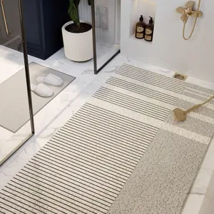Wabi-Sabi Style Bathroom Hollow Non-Slip Floor Mat Household Cuttable Easy Care Dirt-Resistant PVC Floor Mat