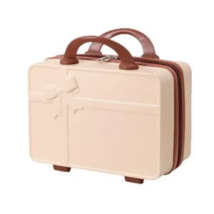 14 inch mini cosmetic case portable travel makeup bag cute bow design hard shell storage box