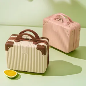 Mini cosmetic case portable travel suitcase retro vanity bag small luggage main display