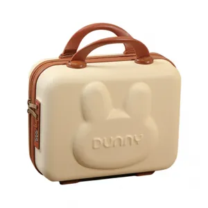 Mini cosmetic case 14 inch cute rabbit luggage travel handbag password storage box main image