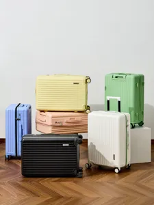 Multi-color hardside luggage set with smooth rolling spinner wheels and TSA lock for travel.