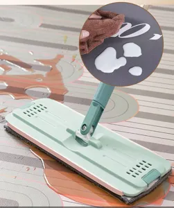 Waterproof PVC floor mat detail showing easy cleaning with flat mop and cloth for home use.