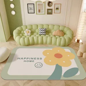PVC waterproof washable living room rug ins style floor mat for sofa and coffee table decor