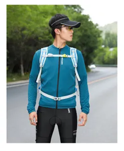 Lightweight outdoor cycling hiking backpack detail view, durable sports rucksack for travel.