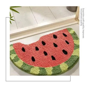 Alfombra de Baño Absorbente en Forma de Sandía Suave Antideslizante para el Hogar
