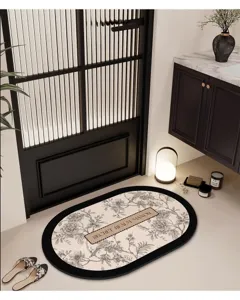 Luxe bloemvormige badkamer mat, absorberende antislip deurmat voor de hal thuis.
