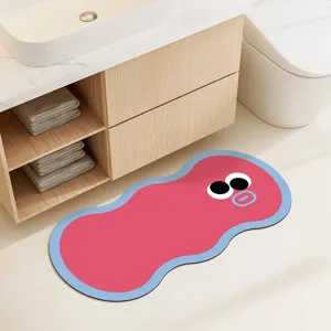 Niedliche Dopamin Cartoon Badematte, saugfähige rutschfeste Kieselgur Matte für Heimdekor.