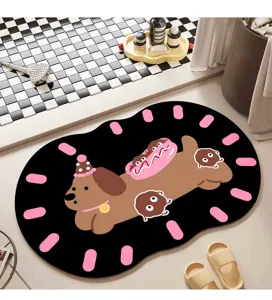 Tapis de bain en terre de diatomée, absorbant séchage rapide antidérapant vue détail.