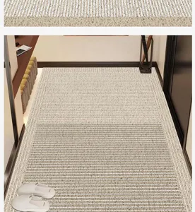 Wabi-sabi PVC Silk Loop Floor Mat Entrance Dirt-Resistant Anti-Slip Hallway Runner Rugs