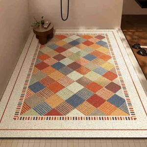Alfombrilla de Suelo de PVC Estilo Americano Drenaje Hueco Antideslizante Geométrico