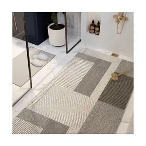 Wabi-sabi bathroom wire loop floor mat, hollow non-slip shower mat, easy clean home rug.