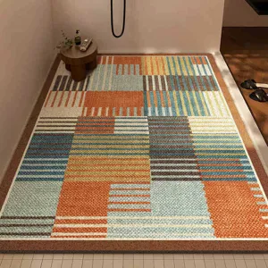 Alfombra de suelo colorida geométrica de estilo americano estera antideslizante baño