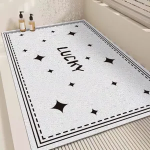 Modern minimalist bathroom loofah floor mat, household non-slip easy-care shower room drainage mat.