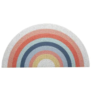 Non-slip semi-circular rainbow doormat for home entry and indoor floor decoration