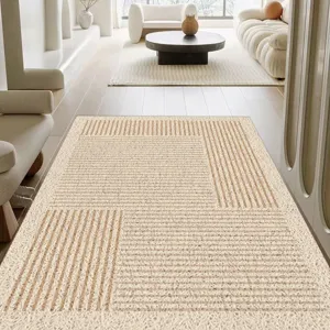 Wabi Sabi Style PVC Floor Mat Entrance Door Dirt Resistant Non-Slip Cuttable Silk Loop Mat Minimalist Geometric Hallway Mat