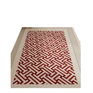 Rood-witte geometrische antislip badmat, loofah PVC douchumat voor extra veiligheid thuis.