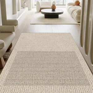 Wabi-sabi style floor mat PVC loop mat entryway non-slip hallway runner rug durable beige.