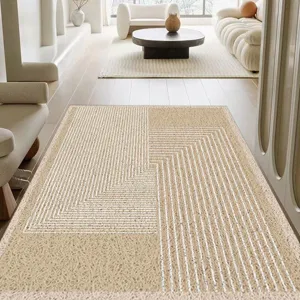 Wabi-sabi silk loop entryway mat, PVC non-slip dirt-resistant floor rug for home hallway decor.