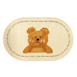 Cartoon bear bath mat absorbent non-slip floor mat for bathroom toilet doorway washroom