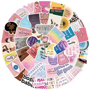 50 Stk Ästhetische Vision Board Aufkleber Wasserdichte Vinyl Sticker für Laptop Tasse