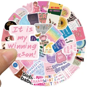 Detailansicht des Vision-Board-Sticker-Sets mit inspirierenden Zitaten und wasserdichten Decals.