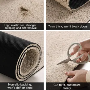 Retro wire loop doormat, anti-slip entrance floor mat, durable wear-resistant custom cut foot mat.