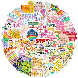 Inspirational English Quotes Cartoon Graffiti Stickers Waterproof PVC DIY Decals For Notebook Luggage Laptop Water Bottle