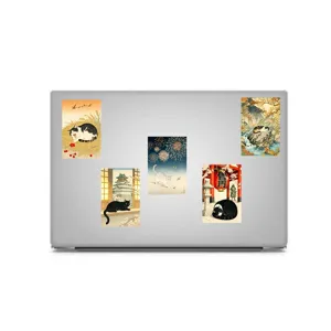 Cute Japanese Ukiyo-e Cat Stickers Retro Waterproof Decals for Laptop Luggage 50Pcs